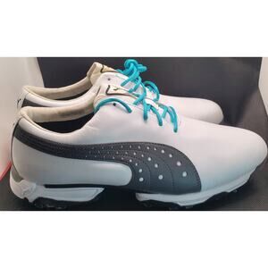 PUMA 187274 01 ECO ORTHOLITE MAN GOLF SHOES White Gray LEATHER SIZE 11